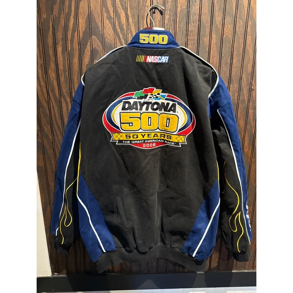 Chase Authentics Daytona 500 50th Anniversary 08 NASCAR Racing Jacket XXL Black